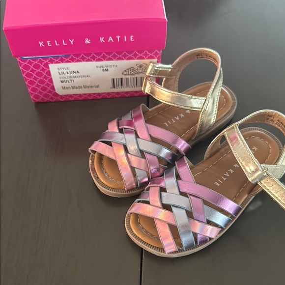 Kelly & Katie Other - Kelly & Katie Kids Metallic Rainbow Sandals